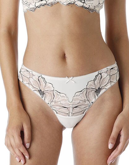 Brasiliano Floral Lace in pizzo e microfibra, sabbia, , LOVABLE