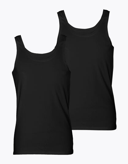 Canotta uomo in cotone biologico, confezione x2 nero, , LOVABLE