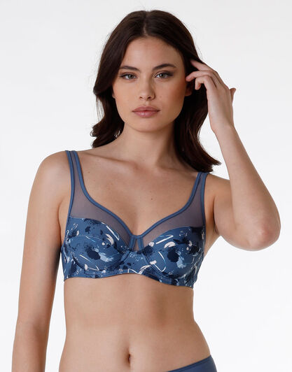 Reggiseno con ferretto Generous Modern Shaping in microfibra, denim stampato, , LOVABLE