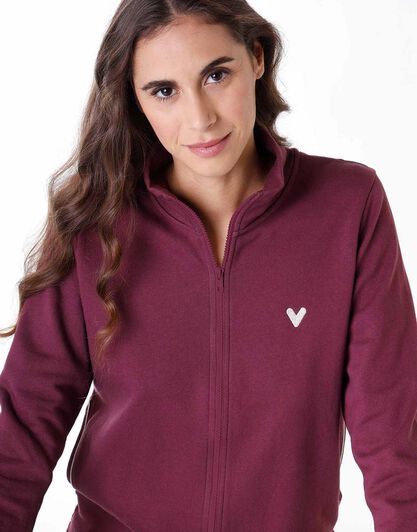 Homewear donna in 100% felpa di cotone, bordeaux, , LOVABLE