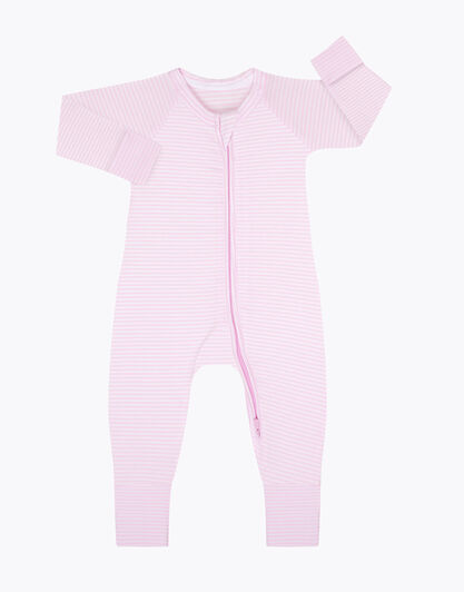 Tutina in cotone elasticizzato, tinto in filo rosa e bianco, , LOVABLE