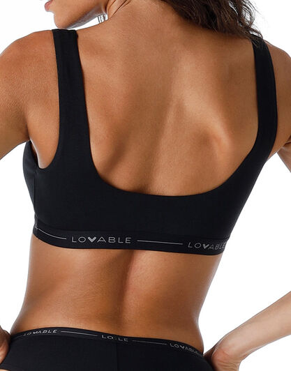 Crop Top My Lovable in cotone modal, nero,  Crop Top My Lovable in cotone modal, nero, , LOVABLE