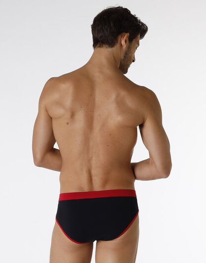 Slip Funny Xmas in stretch cotton, nero con stampa pan di zenzero, , LOVABLE