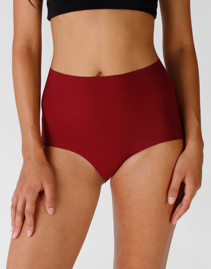 Slip alto in microfibra tagliata al vivo, bordeaux, , LOVABLE