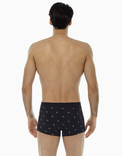 Short boxer nero stampa bulldog, in cotone elasticizzato , , LOVABLE