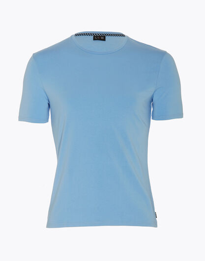 T-shirt scollo rotondo uomo in cotone modal, azzurro polvere, , LOVABLE
