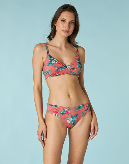Costume reggiseno imbottito Printed Lurex in microfibra, salmone stampa tropicale, , LOVABLE