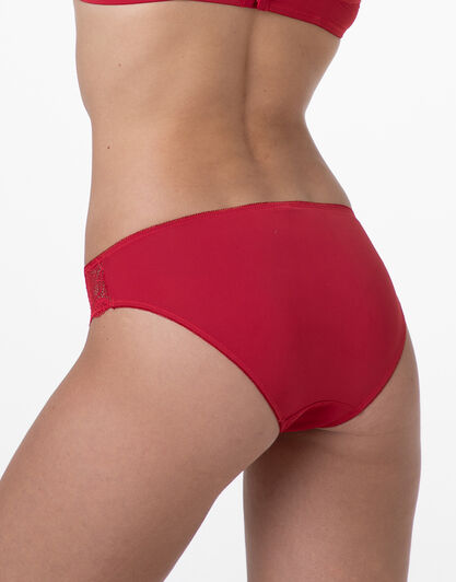 Slip Pretty Lace in pizzo e microfibra, rosso, , LOVABLE