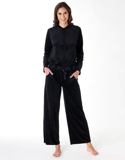 Homewear donna in ciniglia, nero, , LOVABLE