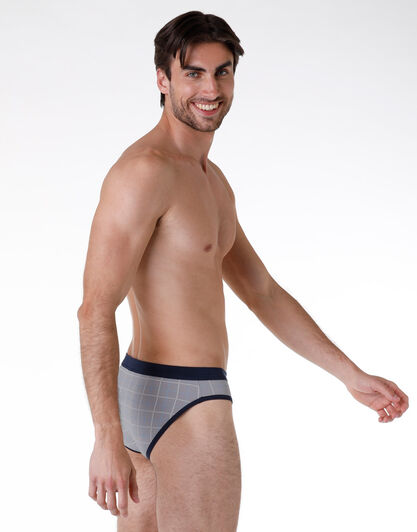 Slip Bipack uomo in cotone modal, grigio e blu, , LOVABLE