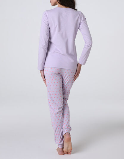 Pigiama Lungo serafino in Jersey, lilla, , LOVABLE