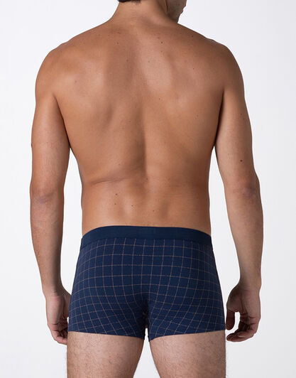 Boxer Casual Stretch Cotton, blu check cognac, , LOVABLE