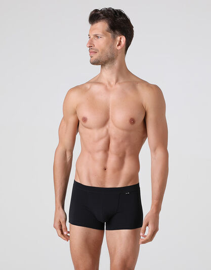 Short boxer Cotton Stretch nero in cotone elasticizzato, , LOVABLE