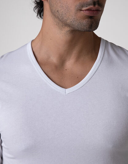 Maglia Manica Lunga scollo a V Cool Sensation in Stretch Cotton, bianco, , LOVABLE