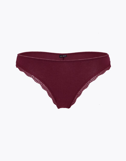 Brasiliano Lovable Panties in cotone elasticizzato, bordeaux, , LOVABLE