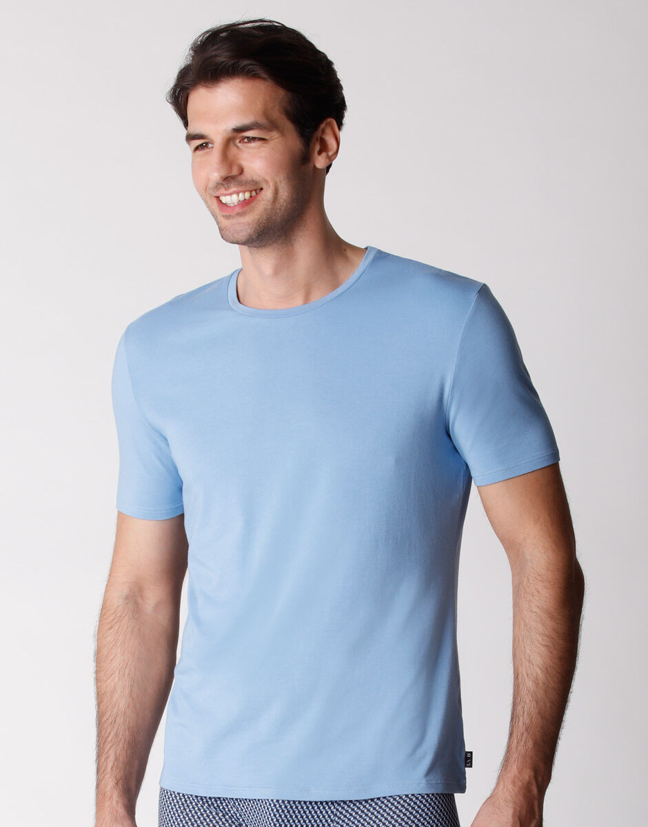 T shirt celeste uomo clearance