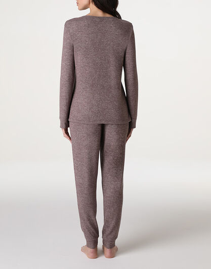 Pigiama Lungo in Interlock, visone, , LOVABLE