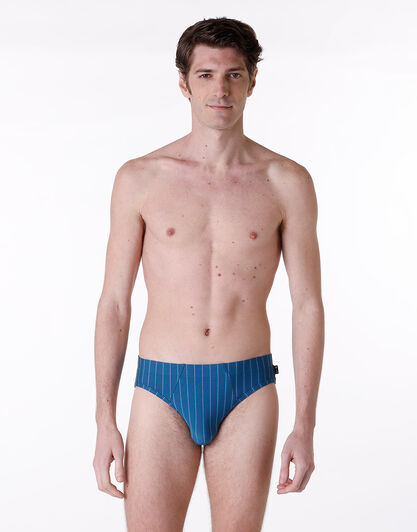 Slip Elegant Jacquard Micromodal, blu ottanio rigato, , LOVABLE