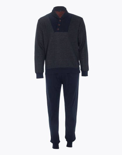 Pigiama 100% poliestere, blu + marrone, , LOVABLE
