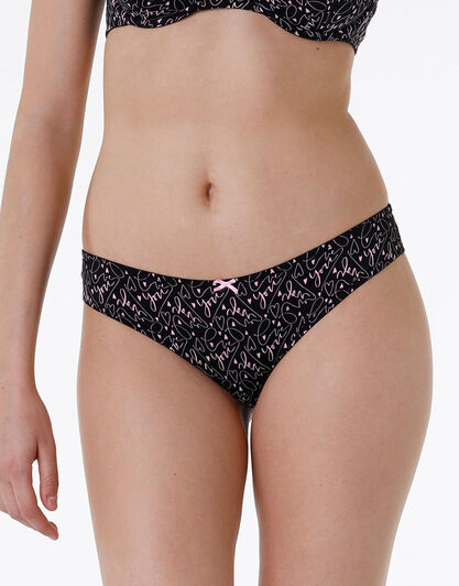 Brasiliano Love micro in microfibra e pizzo, nero, , LOVABLE