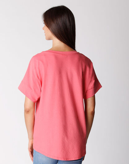 T-shirt manica 3/4 in cotone organico, corallo, , LOVABLE