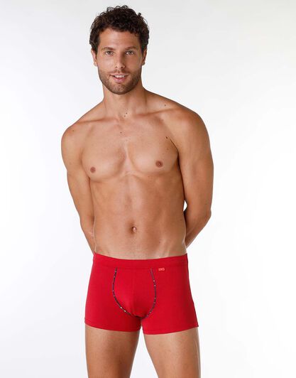 Boxer uomo in cotone elasticizzato, rosso, , LOVABLE