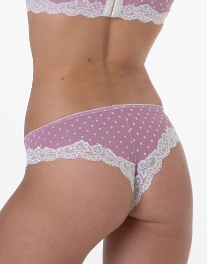 Brasiliano Velvet Tulle in pizzo e tulle, rosa pois avorio, , LOVABLE