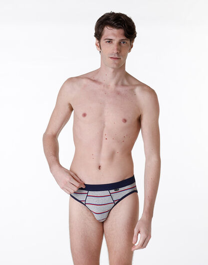 Slip Casual Stretch Cotton, grigio melange rigato, , LOVABLE