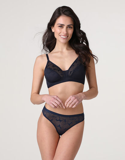Brasiliano Bloom Lace in pizzo, blu notte, , LOVABLE