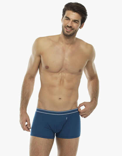 Boxer petrolio in cotone rib modal, , LOVABLE