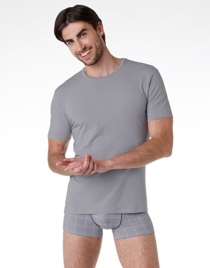 T-shirt uomo in cotone modal, grigio, , LOVABLE