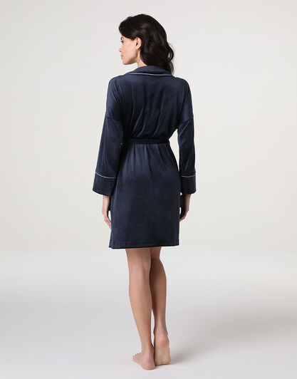 Vestaglia in Ciniglia, blu notte, , LOVABLE
