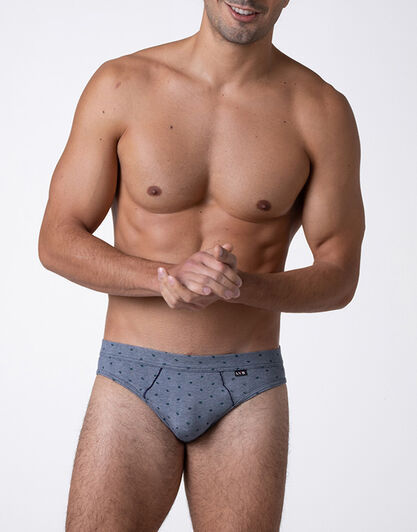 Slip Classic Cotton Modal, blu stampa alberi, , LOVABLE