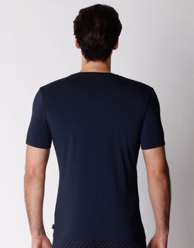 T-shirt Girocollo in cotone modal, blu navy, , LOVABLE