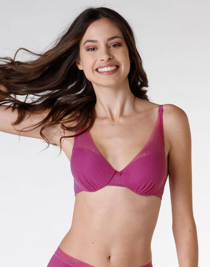 Reggiseno con ferretto Sensual Touch Exclusive in microfibra e tulle, orchidea, , LOVABLE