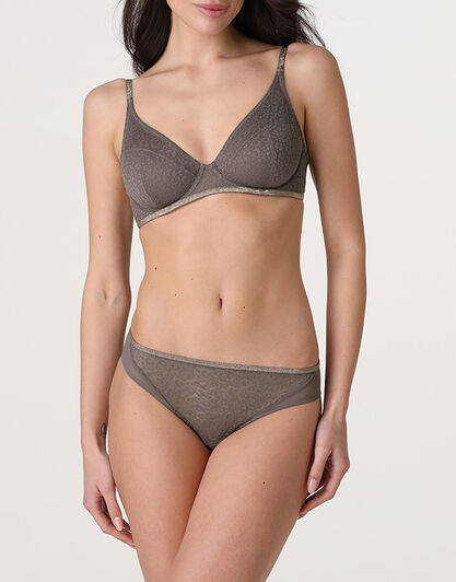 Slip Animalier Mesh in tulle, visone, , LOVABLE