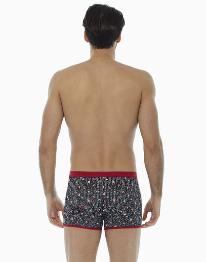 Short nero stampa all over in cotone elasticizzato , , LOVABLE