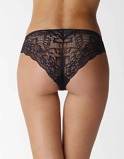 Slip in microfibra e pizzo, nero, , LOVABLE