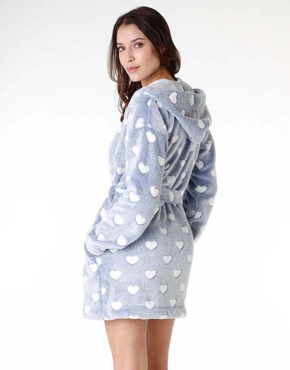 Vestaglia in pelliccetta, blu polvere, , LOVABLE