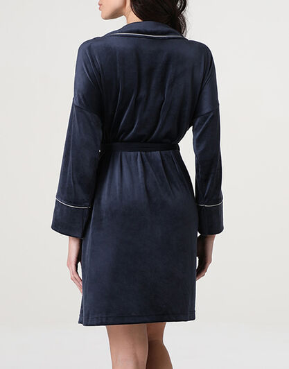 Vestaglia in Ciniglia, blu notte, , LOVABLE
