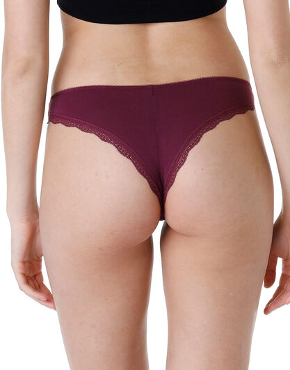 Brasiliano Lovable Panties in cotone elasticizzato, bordeaux, , LOVABLE