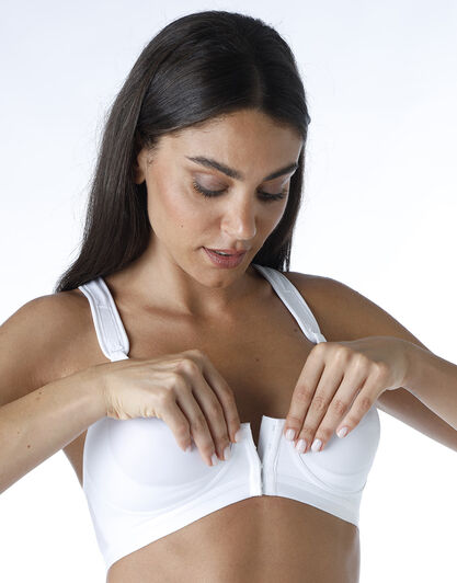 Reggiseno sportivo Active Comfort con apertura frontale alto impatto, bianco, , LOVABLE