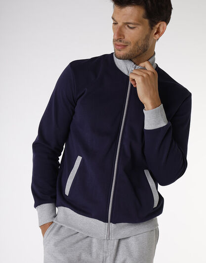 Homewear in cotone, blu navy e grigio melange, , LOVABLE