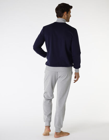 Homewear in cotone, blu navy e grigio melange, , LOVABLE
