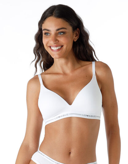 Reggiseno triangolo imbottito senza ferretto My Lovable in cotone modal, bianco, , LOVABLE