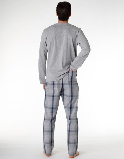 Pigiama uomo in jersey di cotone, grigio melange, , LOVABLE