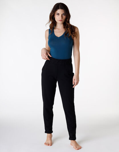 Pantalone lungo donna in cotone Sweat Pants, nero, , LOVABLE