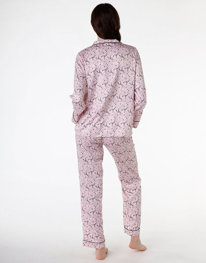 Pigiama donna lungo in satin, rosa, , LOVABLE