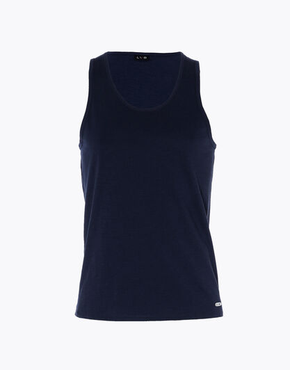 Canotta in 100% cotone fiammato, blu navy, , LOVABLE