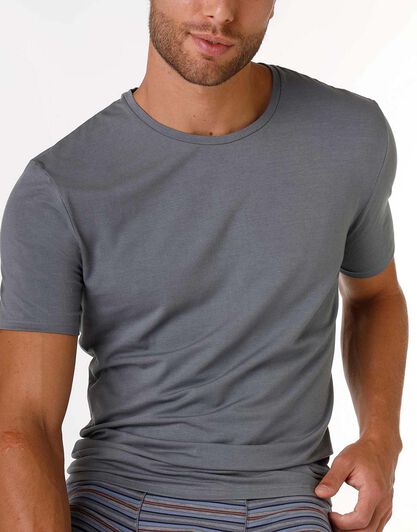 T-shirt uomo in cotone modal, antracite, , LOVABLE